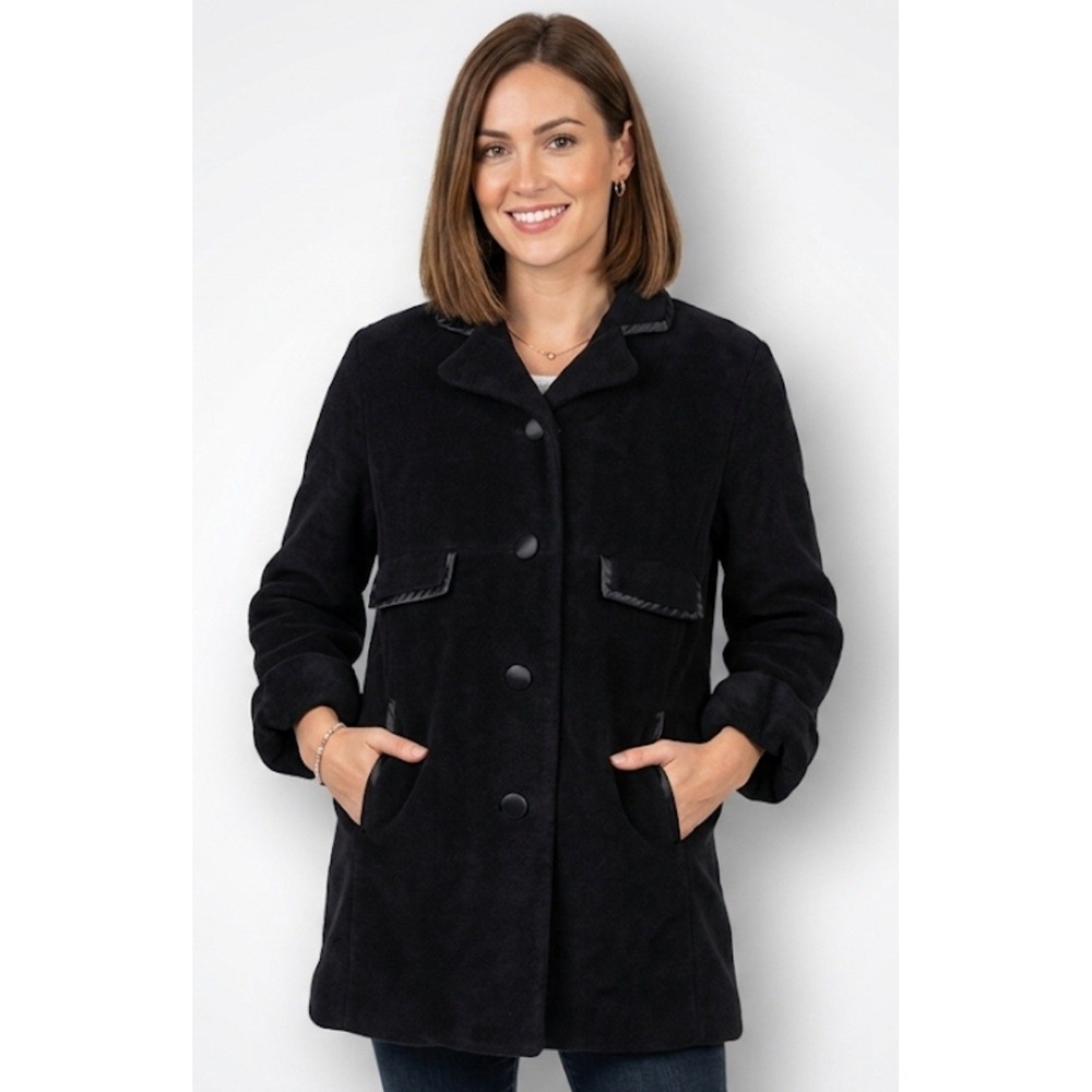 Vtg Livingston Bros San Fran 100% Cashmere Coat Black Mid-Century ILGWU  21"x33"